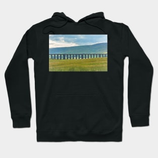 The Ribblehead Viaduct as a Digital Sketch Hoodie